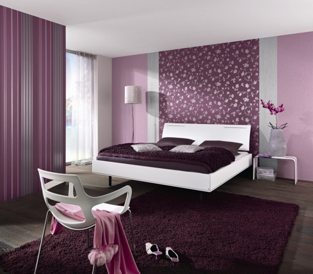 papier peint couleur lilas pour la chambre