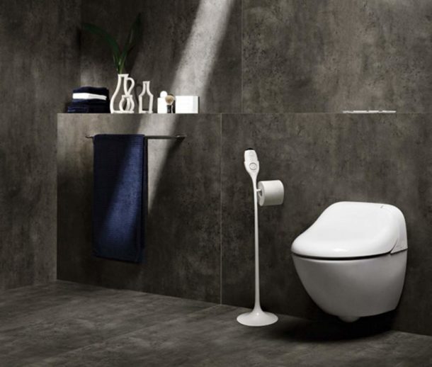 Conception de cuvette de toilette dans une salle de bain de style high-tech