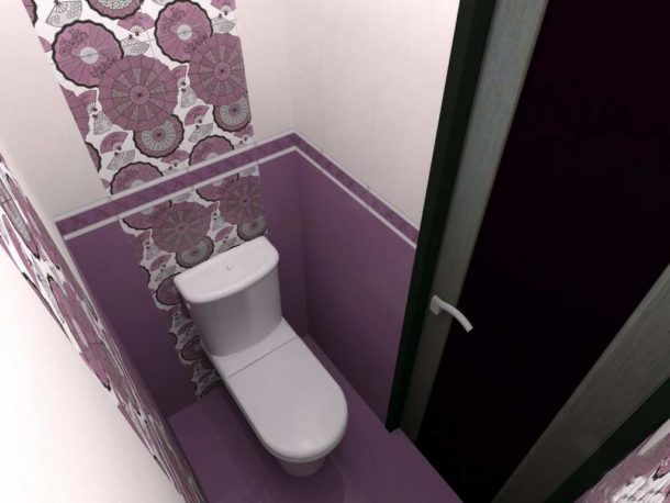 L'utilisation de tons violets dans la conception des toilettes