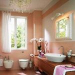 Salle de bain en rose clair