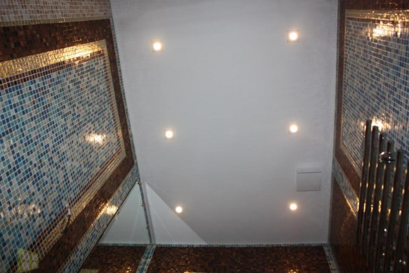 Plafond de verre suspendu dans la salle de bain