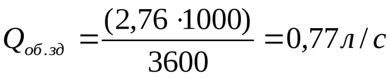 Calcul et conception de l'alimentation en eau interne page 1 sur 2