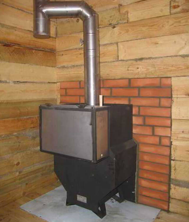 Bouclier thermique en brique pour poêle de sauna