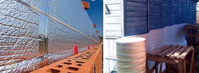 La technologie d'isolation de plafond avec une feuille d'isolation dans une maison privée